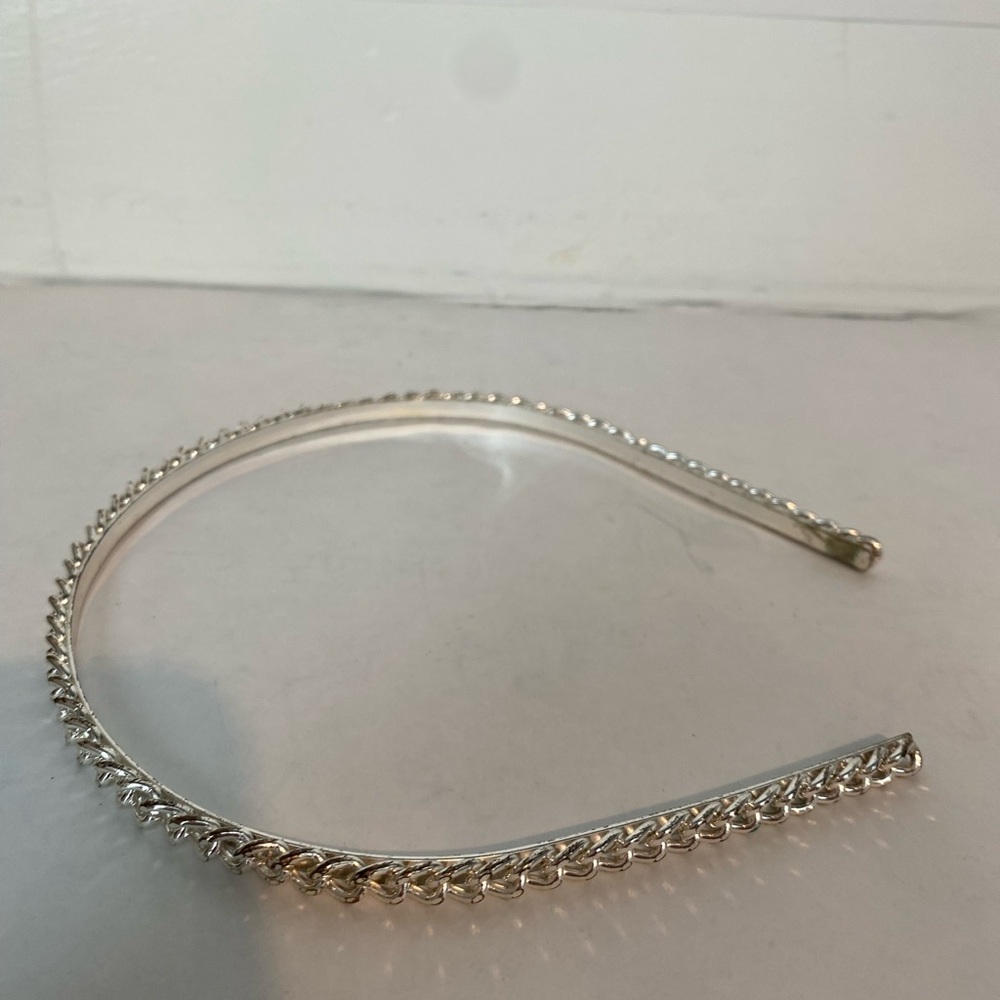 Skinny Silver link chain slim metal Headband